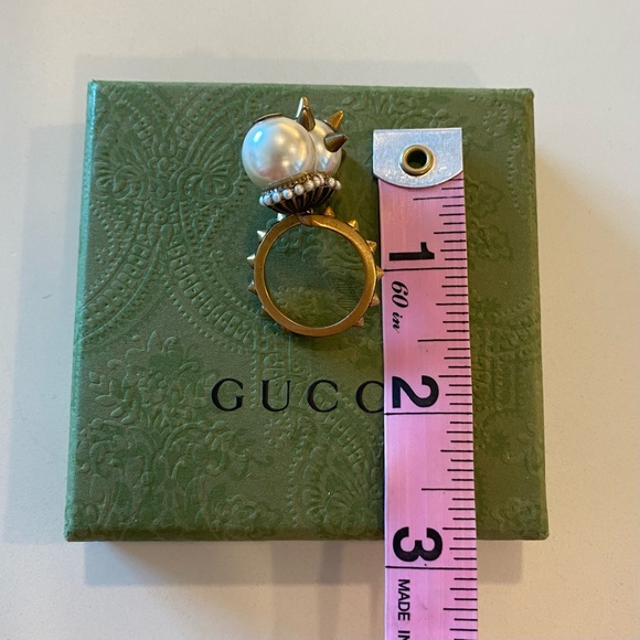Gucci Faux Pearl Spike Ball Ring - Picture 13 of 13